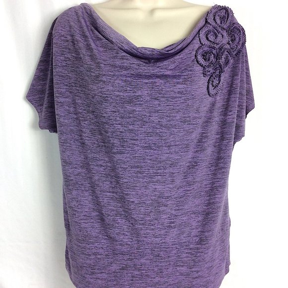 AGB Tops - 4/$25 AGB Blouse Purple Loose Fit Banded Top S